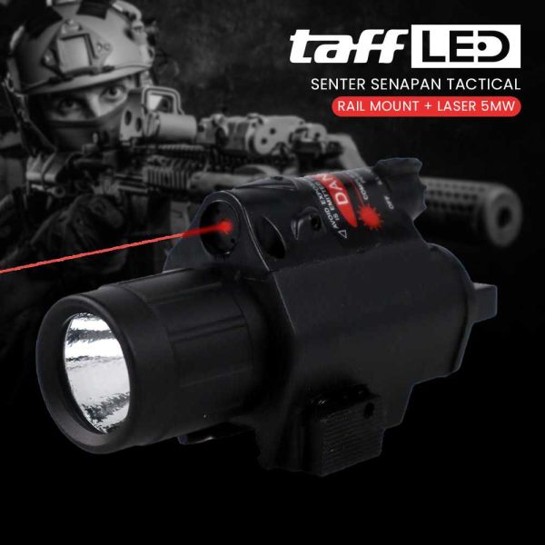 TaffLED Senter Senapan Tactical Quick Release Rail Mount + Laser 5mW - JGSD