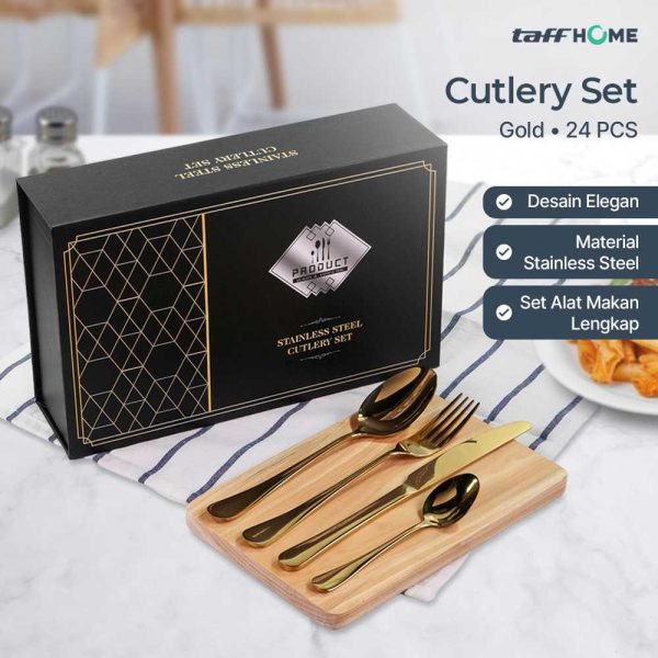 TaffHOME Set Perlengkapan Makan Cutlery 24 PCS - TW824