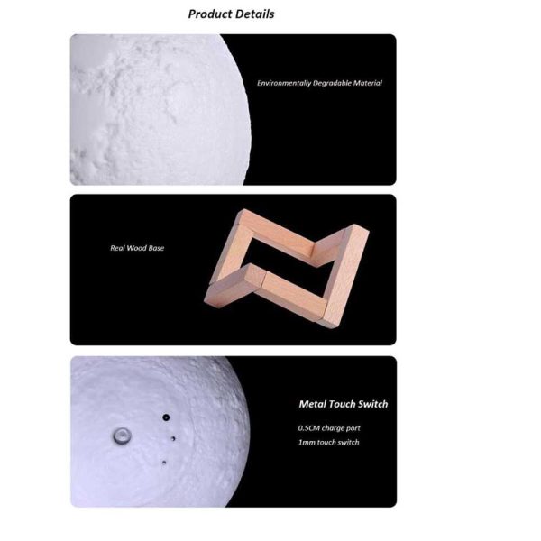 Taffware Air Humidifier Lampu Tidur 3D Moon Night Light - Humi AX-08