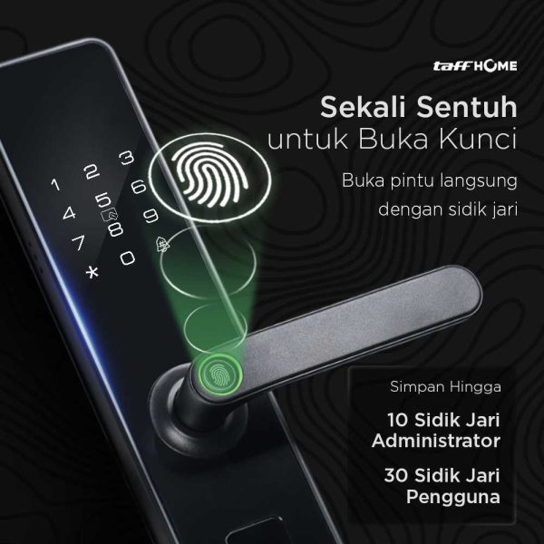 taffhome-smart-door-lock-password-fingerprint-card-xr25 (1) TaffHOME Smart Door Lock Password Fingerprint Card - XR25