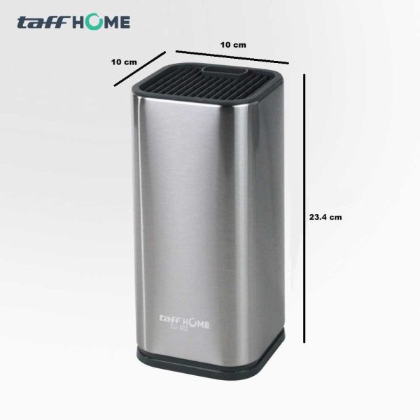 TaffHOME Tempat Pisau Dapur Stand Tool Knife Holder Stainless Steel - DJ-012 - Silver