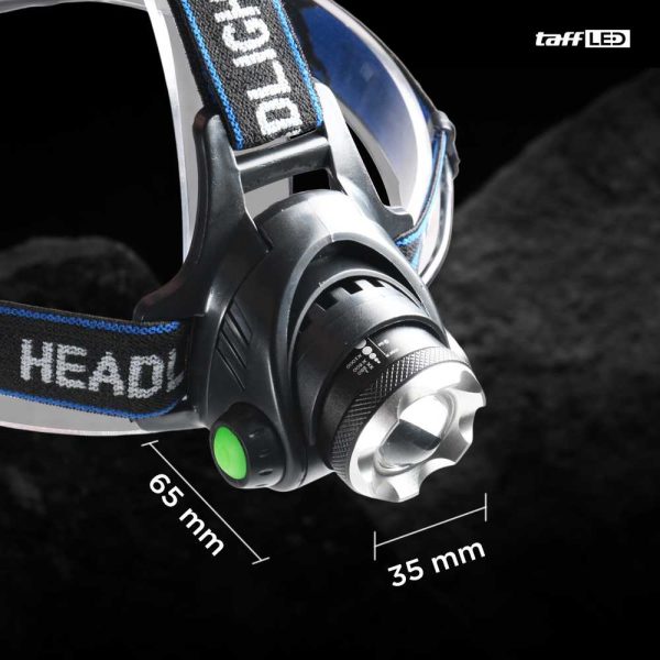 TaffLED High Power Headlamp LED Cree XML T6 + Charger - 568D