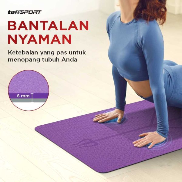 TaffSPORT Matras Yoga Mat 6mm Karpet Workout Anti Slip TPE 183x61cm - PROlite 60