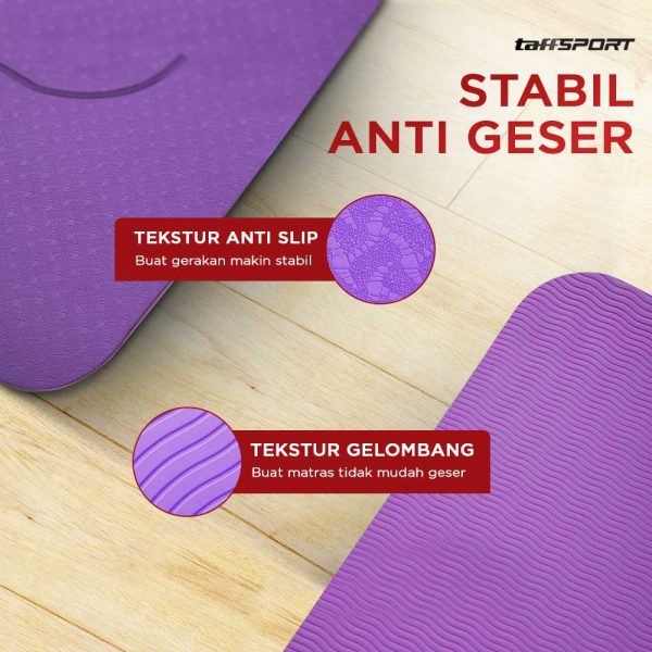 TaffSPORT Matras Yoga Mat 6mm Karpet Workout Anti Slip TPE 183x61cm - PROlite 60