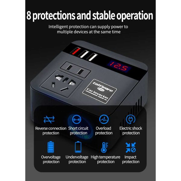 Taffware Car Power Inverter Konverter USB Charging 12/24V 100W - EA851
