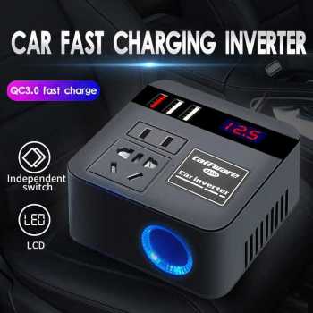 taffware-car-power-konverter-fast-charging-inverter-100w-ea851 Taffware Car Power Inverter DC to DC 12/24V to 110/220V 100W - EA851