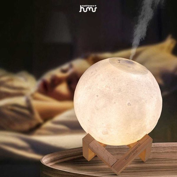 Taffware Air Humidifier Lampu Tidur 3D Moon Night Light - Humi AX-08