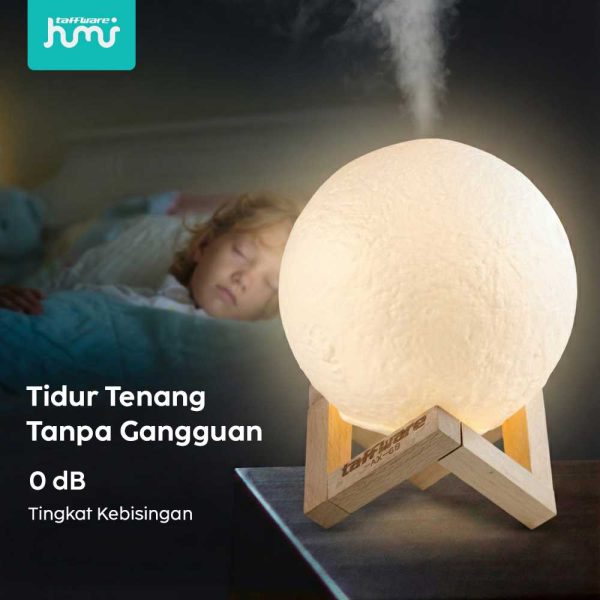 Taffware Air Humidifier Lampu Tidur 3D Moon Night Light - Humi AX-08