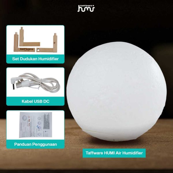 Taffware Air Humidifier Lampu Tidur 3D Moon Night Light - Humi AX-08