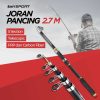 TaffSPORT Joran Pancing Antena Portable Telescopic Fishing Rod Pole Carbon Fiber 2.7M - C562L - Black