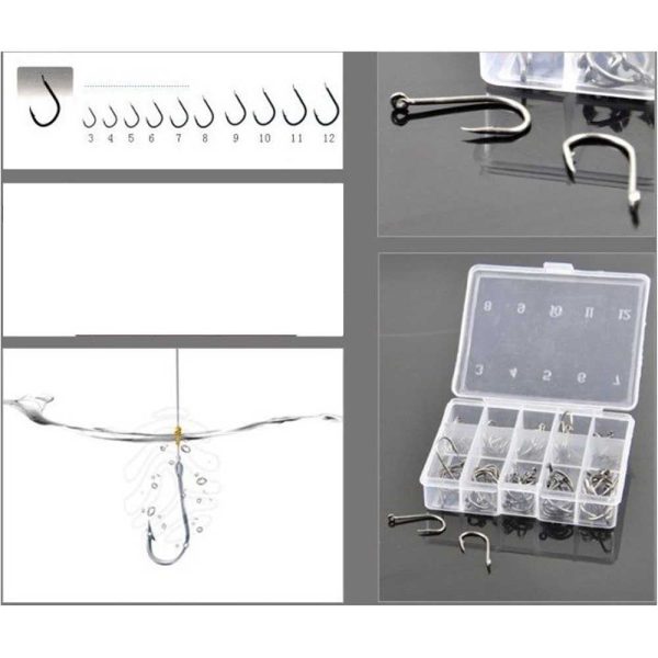 TaffSPORT Kail Pancing Long Handled Fishing Hook Ten Division No 3-12 Set - 94151-BE