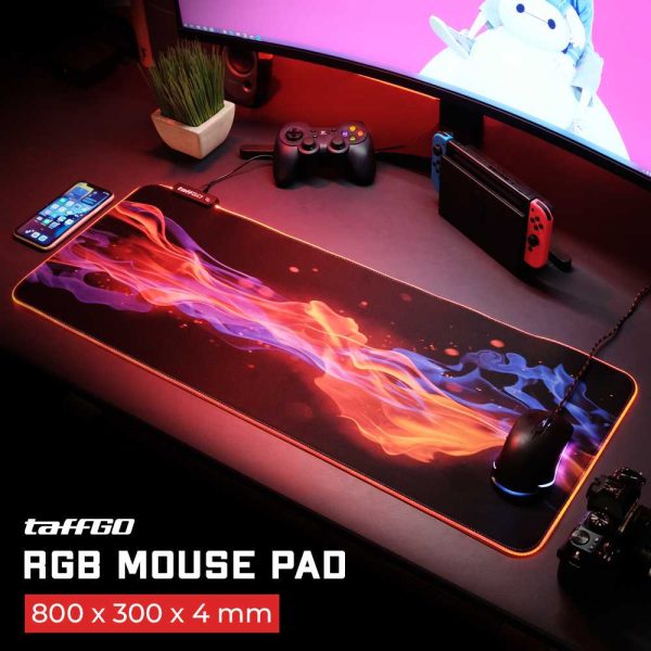 TaffGO Gaming Mouse Pad Illuminated LED RGB 800x300mm - RGB-04