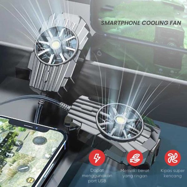 TaffGO Smartphone Cooling Fan Kipas Pendingin Radiator Heat Sink - G6 - Black