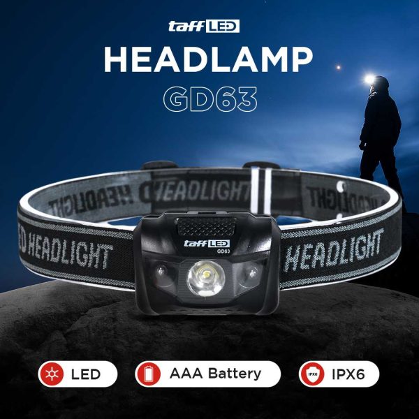 TaffLED Headlamp LED Multifunction Outdoor 3W - GD63