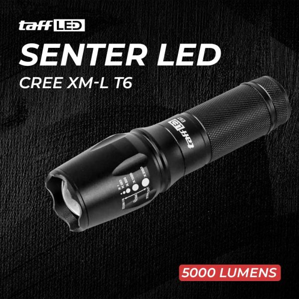 TaffLED Senter LED XM-L T6 26650 5000 Lumens - E97