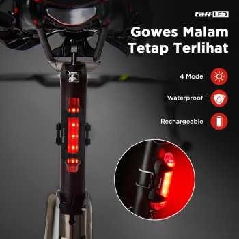 TaffLED Defensor Lampu Sepeda 5 LED Taillight Rechargeable - 410-28