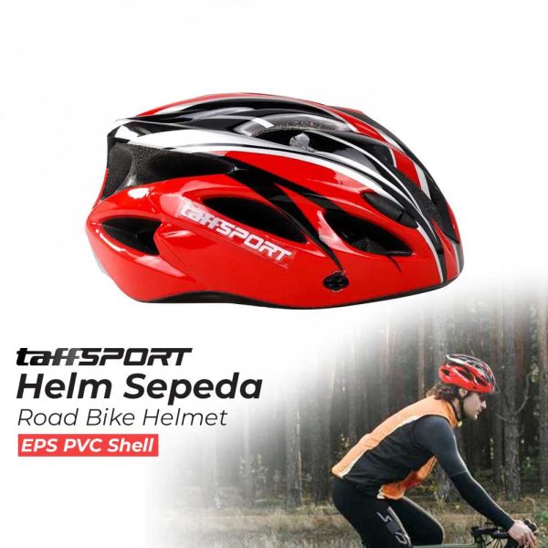 TaffSPORT Helm Sepeda Bicycle Road EPS Foam PVC Shell