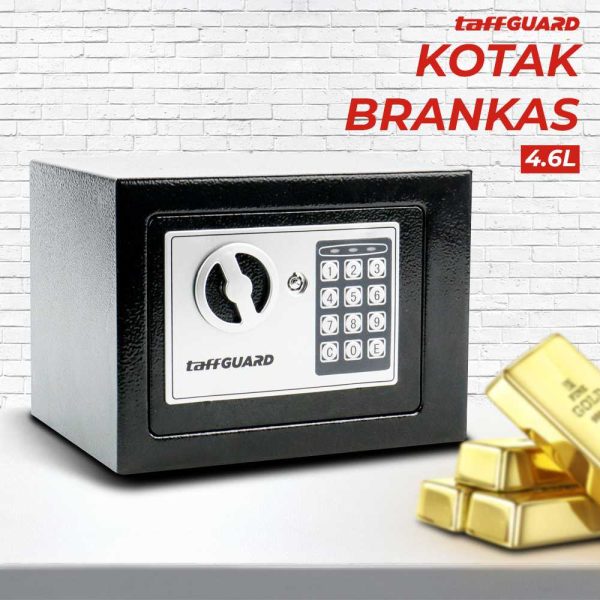 TaffGUARD Brankas Mini Electric Pass Deposit Box +Lubang Celengan 4.6L