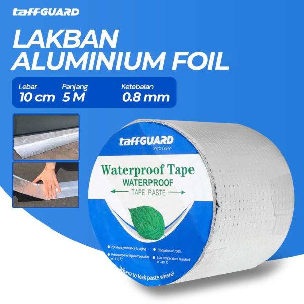 TaffGUARD KYTO Lakban Aluminium Foil Butyl Super Adhesive Duct Tape Waterproof 20 cm x 10 m - LS549 - Silver