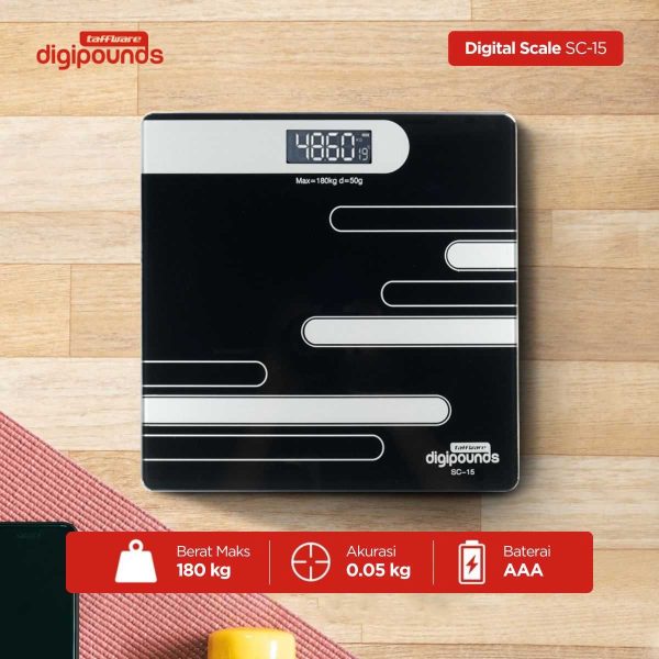 Taffware Digipounds Timbangan Badan Digital + Temperature SC-15