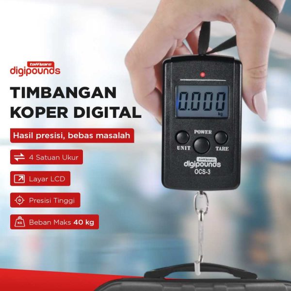 Taffware Digipounds Timbangan Koper Digital 40kg 10g - OCS-3