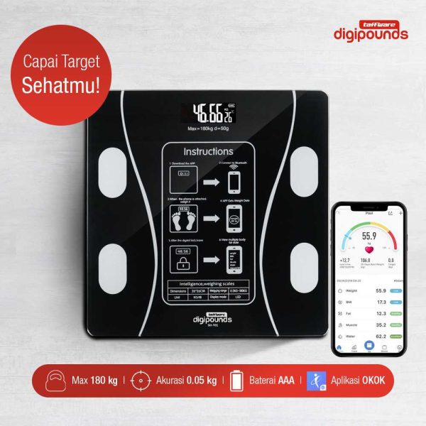 Taffware Digipounds Timbangan Badan Digital Health Scale 180KG SH-Y01