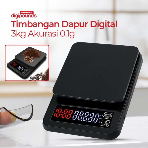 Taffware Digipounds Timbangan Dapur Mini Digital 10000g 1g TSC10