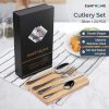 TaffHOME Set Alat Makan Perlengkapan Sendok Garpu Pisau Cutlery 24 PCS - UT421