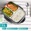 1 TaffHOME Kotak Makan Lunch Box Stainless Steel 3 Grid 1L - OU1000