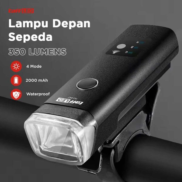TaffLED Lampu Sepeda LED USB Rechargeable XPG 350 Lumens -HJ047 Black
