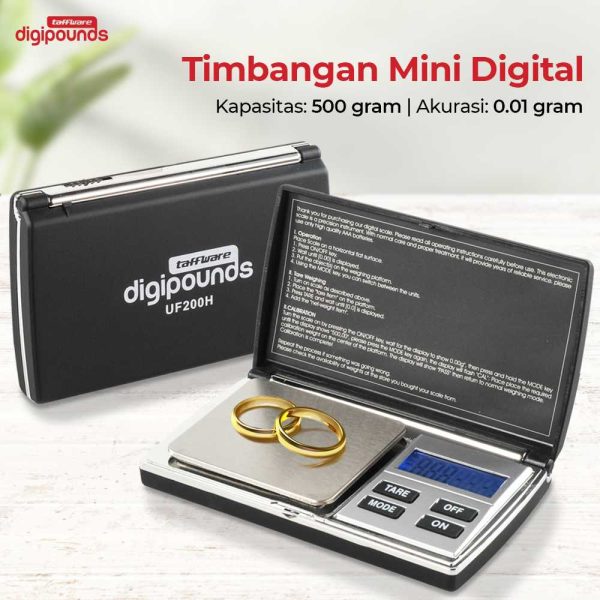 Taffware Digipounds Timbangan Emas Mini Pocket 500g 0.01g - UF200H