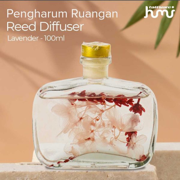 Taffware HUMI Pengharum Ruangan Reed Diffuser with Rattan Sticks - Lavender