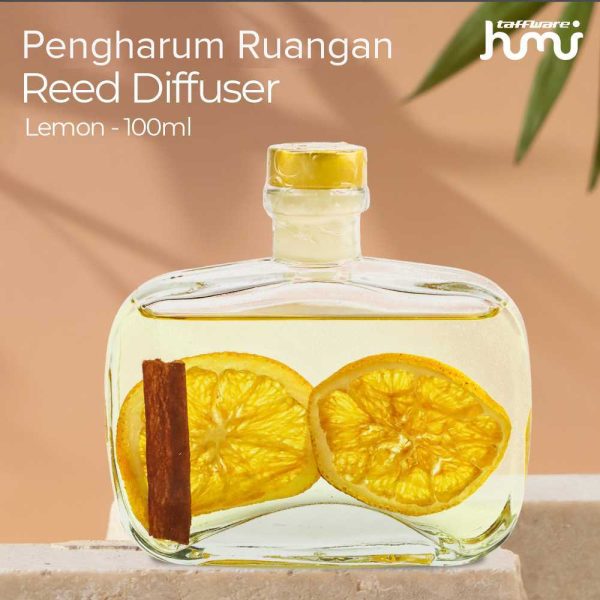 Taffware HUMI Pengharum Ruangan Reed Diffuser with Rattan Sticks - Lemon