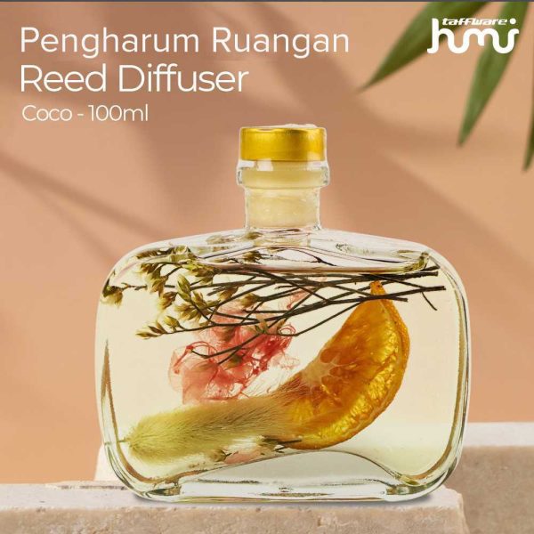 Taffware HUMI Pengharum Ruangan Reed Diffuser with Rattan Sticks - Coco