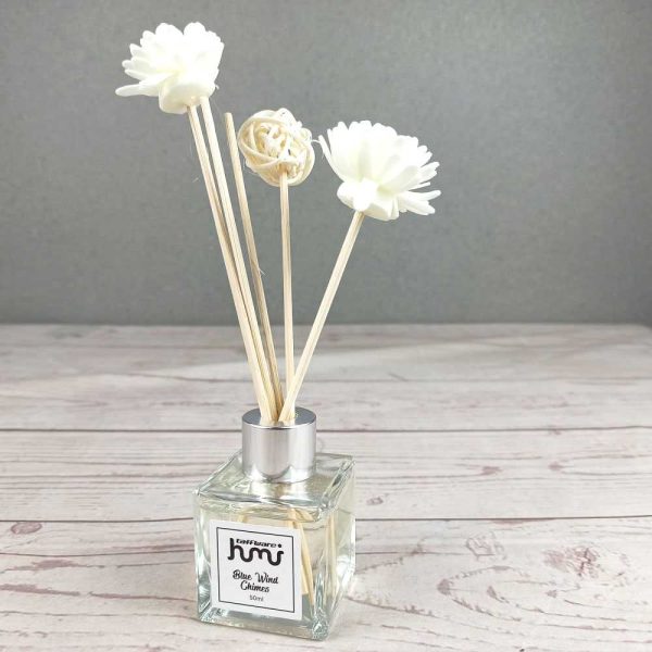 Taffware HUMI Parfum Ruangan Aroma Diffuser Reed Rattan Sticks Blue Wind Chimes 50ml - DF-100