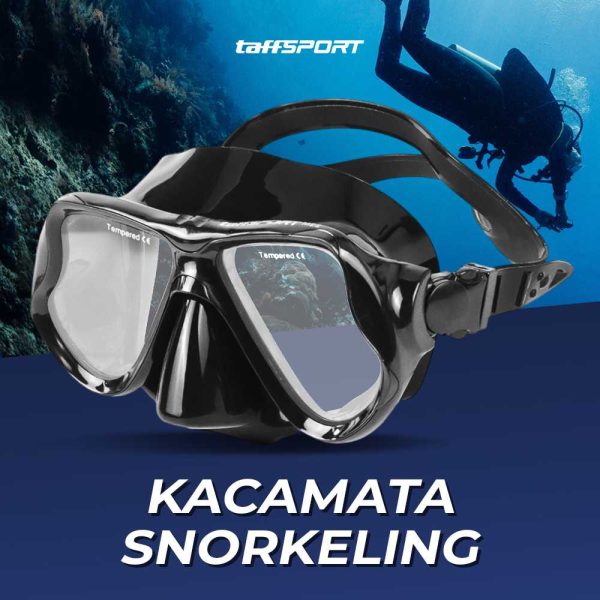 TaffSPORT Kacamata Selam Scuba Diving Snorkeling - M22 Black