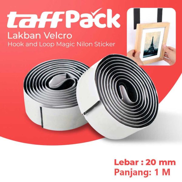 TaffPACK Lakban Velcro Hook and Loop Magic Nylon Sticker 1M - ZNK006