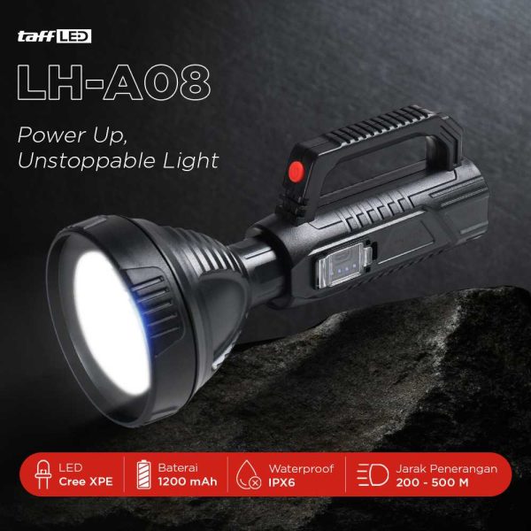 TaffLED Pocketman Senter LED Flashlight Waterproof USB Rechargeable Cree XPE - LH-A08