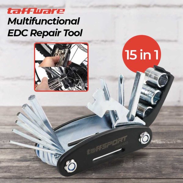 TaffSPORT Multifunctional 15 in 1 EDC Repair Tool - HW0668