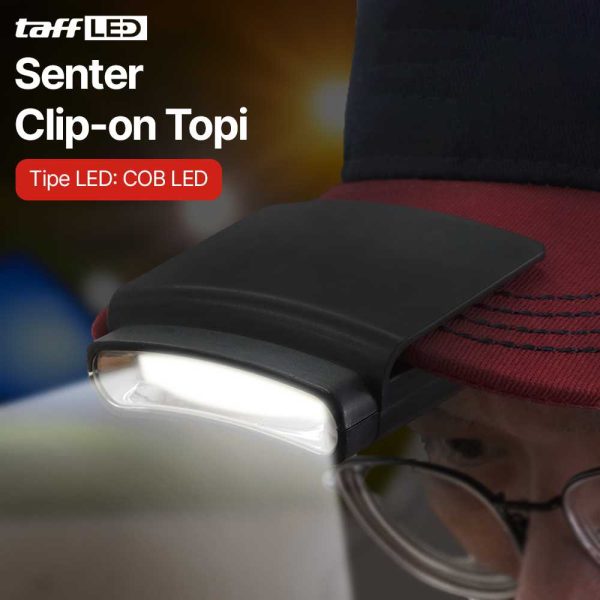 TaffLED Senter Clip-on Topi Headlamp Cap LED COB M1800