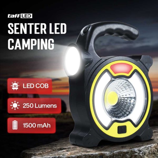 TaffLED Senter LED Lantera Camping COB Solar Panel Work Lights - ZJ-319-A