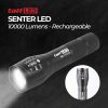 TaffLED Senter LED Tactical USB Rechargable Flashlight Zoomable XML-T6 10000 Lumens - E18u