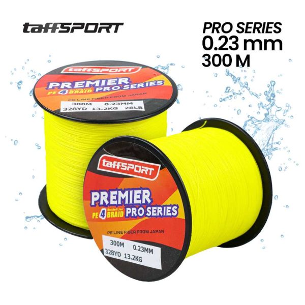TaffSPORT Benang Pancing Premier Pro Series Braided Thick 0.23mm 300M - Yellow