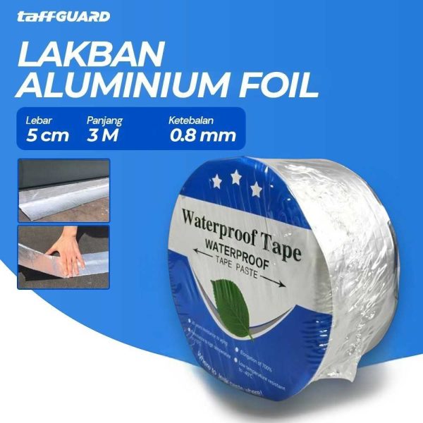 TaffGUARD KYTO Lakban Aluminium Foil Butyl Super Adhesive Duct Tape Waterproof 5 cm x 5 m - LS549 - Silver