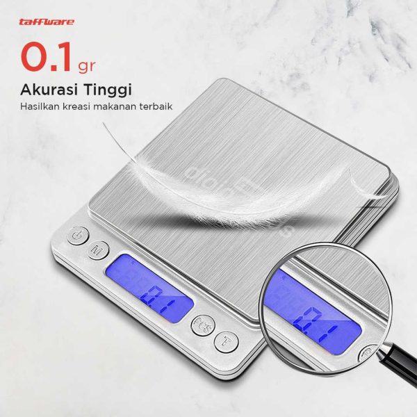 Taffware Digipounds Timbangan Dapur Mini Digital 1kg 0.1g - i2000