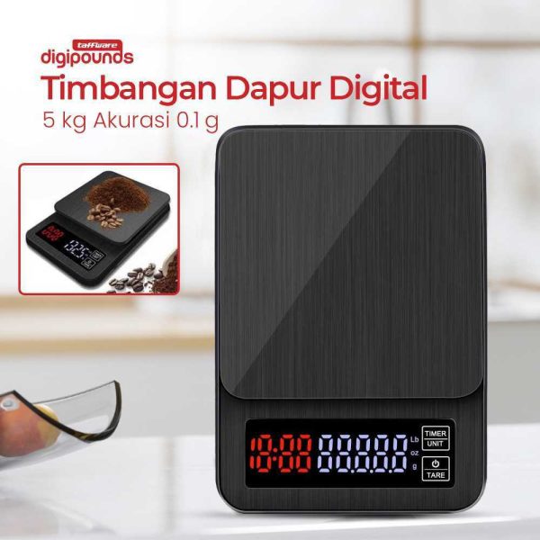 Taffware Digipounds Timbangan Dapur Mini Digital 10000g 1g TSC10