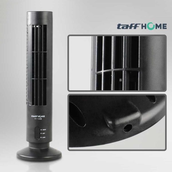 TaffHOME Kipas Angin USB Tower Leafless Ultra Quite - YK-1208 - Black