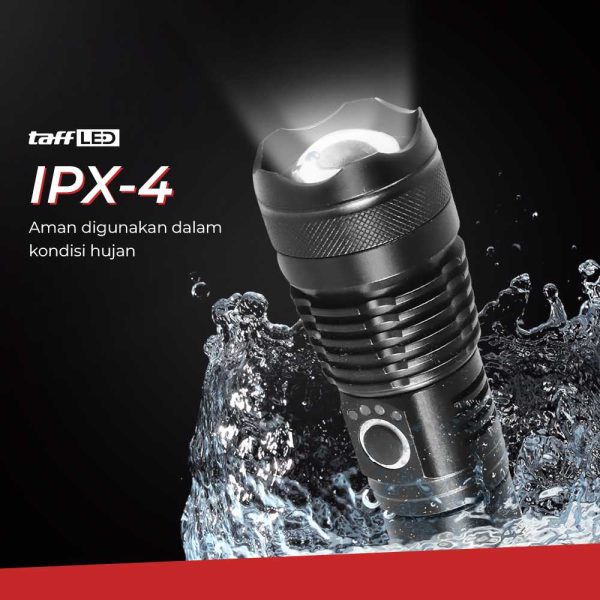 TaffLED Senter LED USB Recharge XHP50 with 2500 mAh 18650 Battery - JHS522X