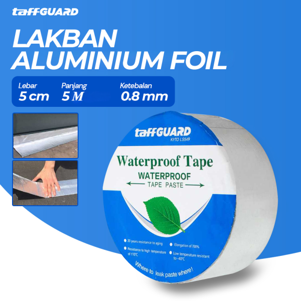 TaffGUARD KYTO Lakban Aluminium Foil Butyl Super Ahesive Duct Tape Waterproof 15 cm x 5 m - LS549 - Silver