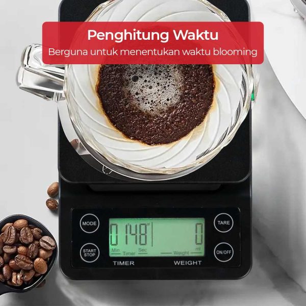 Taffware Digipounds Timbangan Dapur 3kg 0.1g dengan Timer - NS-CF1